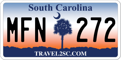 SC license plate MFN272