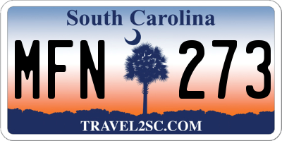 SC license plate MFN273