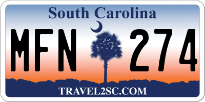 SC license plate MFN274