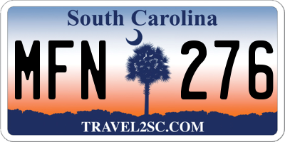 SC license plate MFN276