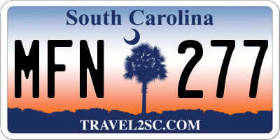 SC license plate MFN277