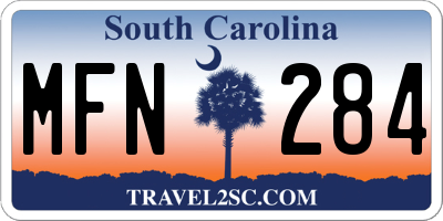 SC license plate MFN284