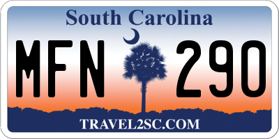 SC license plate MFN290