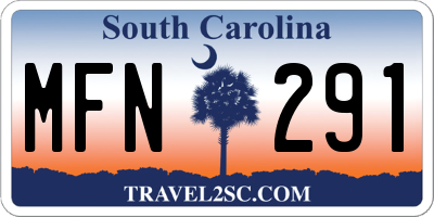 SC license plate MFN291