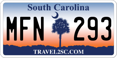 SC license plate MFN293