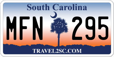 SC license plate MFN295