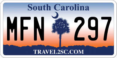 SC license plate MFN297