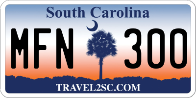SC license plate MFN300
