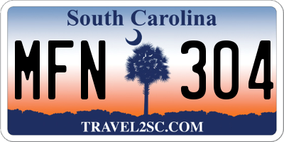 SC license plate MFN304