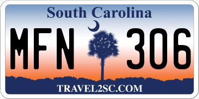 SC license plate MFN306
