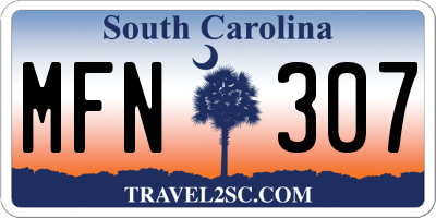 SC license plate MFN307