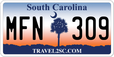SC license plate MFN309