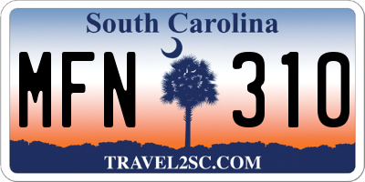 SC license plate MFN310