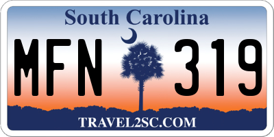 SC license plate MFN319
