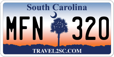 SC license plate MFN320