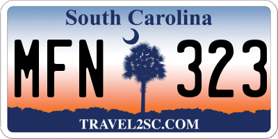 SC license plate MFN323