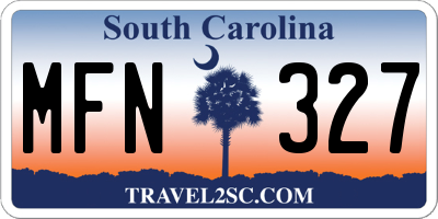 SC license plate MFN327