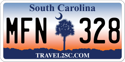SC license plate MFN328