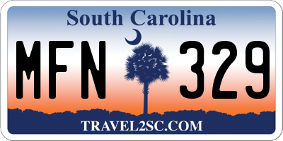 SC license plate MFN329