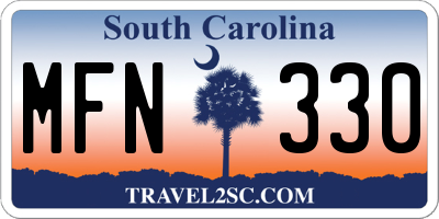 SC license plate MFN330
