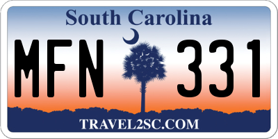 SC license plate MFN331