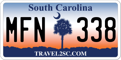 SC license plate MFN338