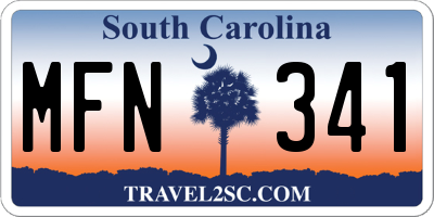 SC license plate MFN341