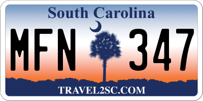 SC license plate MFN347