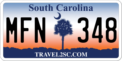SC license plate MFN348