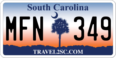 SC license plate MFN349