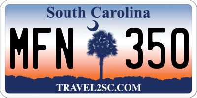 SC license plate MFN350