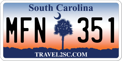 SC license plate MFN351