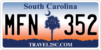SC license plate MFN352