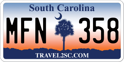 SC license plate MFN358
