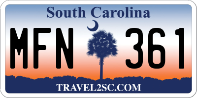 SC license plate MFN361