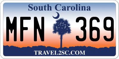 SC license plate MFN369