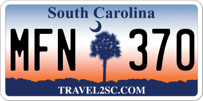 SC license plate MFN370
