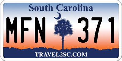 SC license plate MFN371