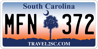SC license plate MFN372