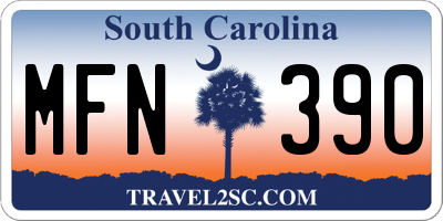 SC license plate MFN390