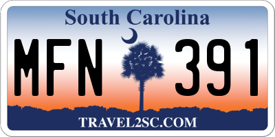 SC license plate MFN391