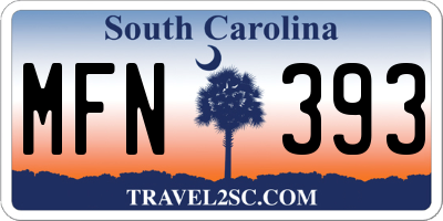 SC license plate MFN393