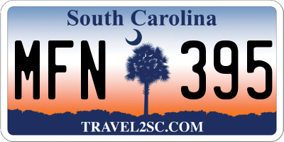 SC license plate MFN395