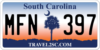 SC license plate MFN397