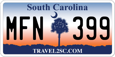SC license plate MFN399