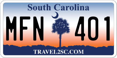 SC license plate MFN401