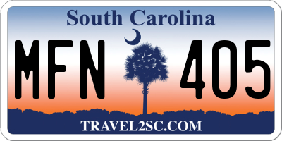 SC license plate MFN405