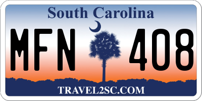 SC license plate MFN408
