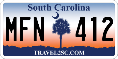 SC license plate MFN412