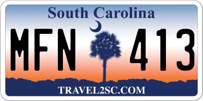 SC license plate MFN413